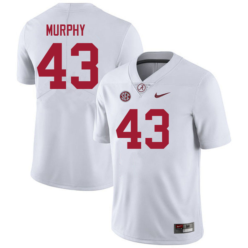 Men #43 Shawn Murphy Alabama White Tide College Football Jerseys Sale-White